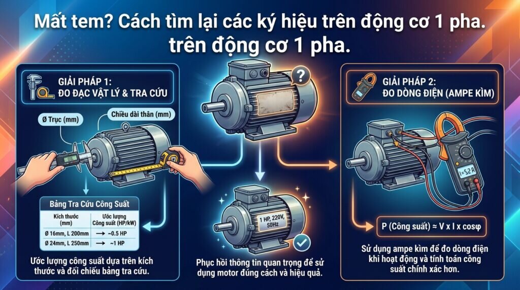 Mất tem? Cách tìm lại các ký hiệu trên động cơ 1 pha.