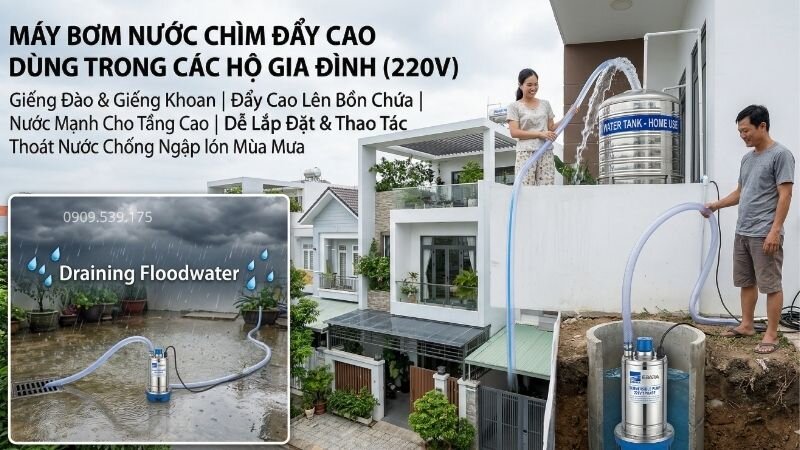 Máy bơm chìm sử dụng trong gia đình