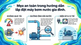 Mẹo an toàn trong hướng dẫn lắp đặt máy bơm nước gia đình.