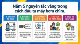 Nắm 5 nguyên tắc vàng trong cách đấu tụ máy bơm chìm.