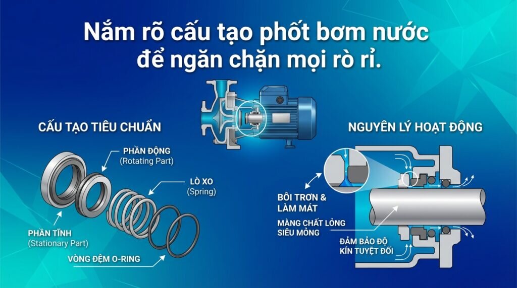 Nắm rõ cấu tạo phốt bơm nước để ngăn chặn mọi rò rỉ.