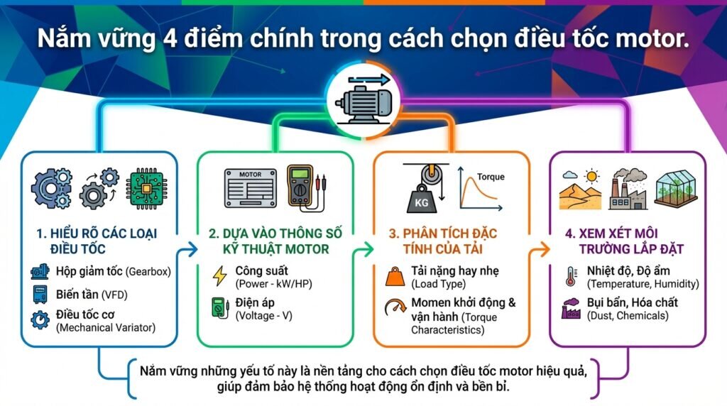 Nắm vững 4 điểm chính trong cách chọn điều tốc motor.