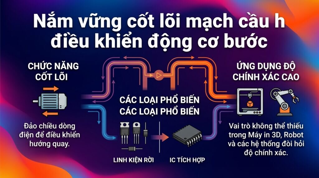 Nắm vững cốt lõi mạch cầu h điều khiển động cơ bước.