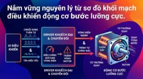 Nắm vững nguyên lý từ sơ đồ khối mạch điều khiển động cơ bước lưỡng cực.