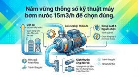 Nắm vững thông số kỹ thuật máy bơm nước 15m3/h để chọn đúng.