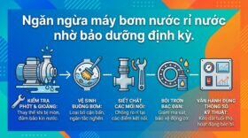 Ngăn ngừa máy bơm nước rỉ nước nhờ bảo dưỡng định kỳ.