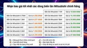 Nhận báo giá tốt nhất các dòng biến tần Mitsubishi chính hãng.