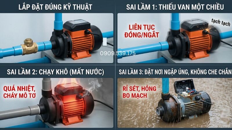 Những sai lầm khi sử dụng các loại bơm tăng áp