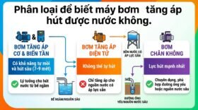 Phân loại để biết máy bơm tăng áp hút được nước không.