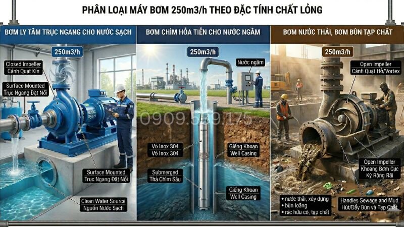 Các dòng máy bơm nước 250m3h