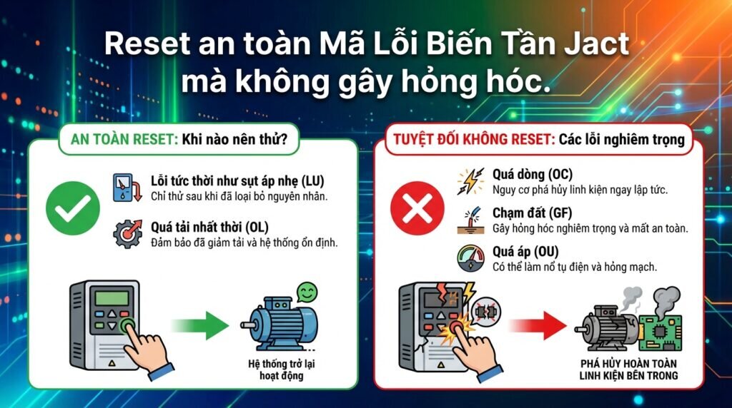 Reset an toàn Mã Lỗi Biến Tần Jact mà không gây hỏng hóc.