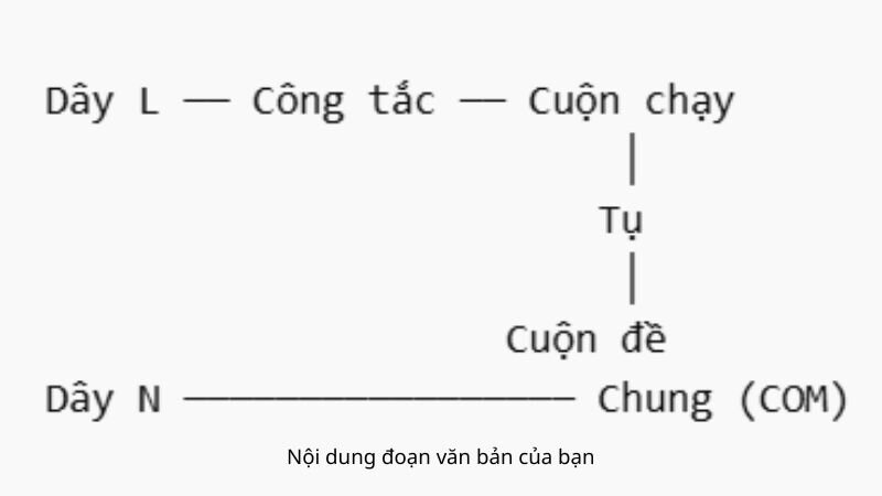 Sơ đồ 1 pha tụ điện 220V