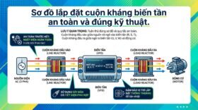 Sơ đồ lắp đặt cuộn kháng biến tần an toàn và đúng kỹ thuật.