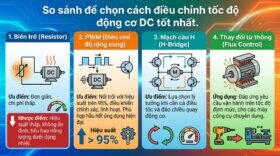 So sánh để chọn cách điều chỉnh tốc độ động cơ DC tốt nhất.