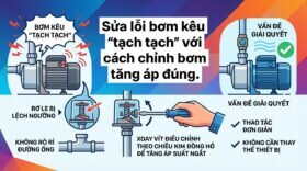 Sửa lỗi bơm kêu 'tạch tạch' với cách chỉnh bơm tăng áp đúng.