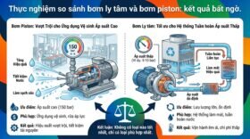 Thực nghiệm so sánh bơm ly tâm và bơm piston: kết quả bất ngờ.