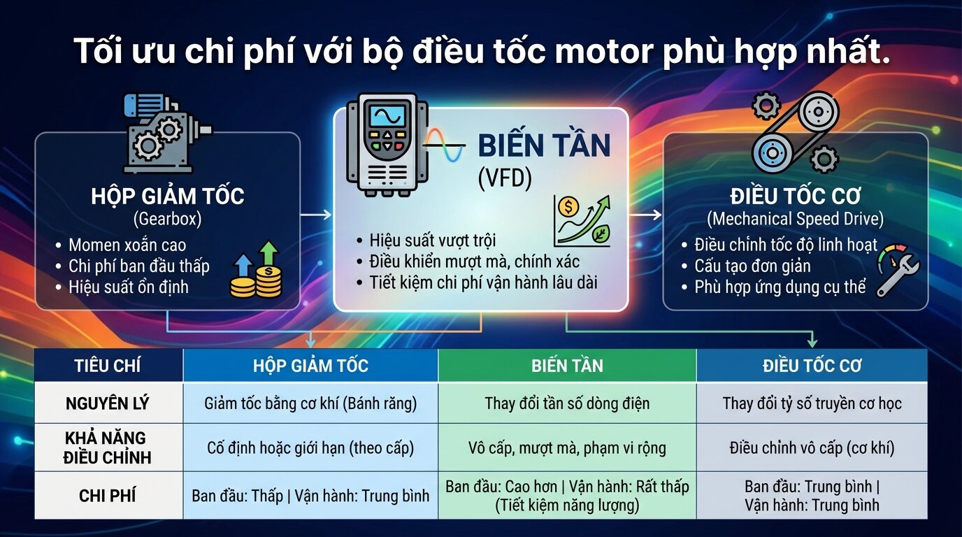 Tối ưu chi phí với bộ điều tốc motor phù hợp nhất.