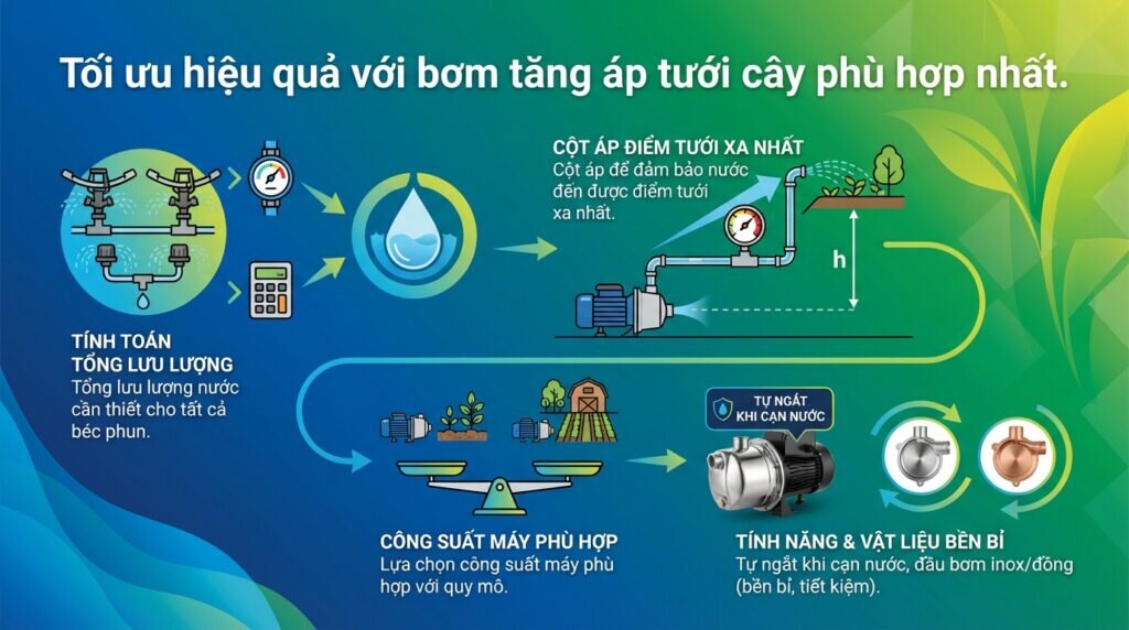 Tối ưu hiệu quả với bơm tăng áp tưới cây phù hợp nhất.