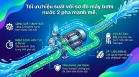 Tối ưu hiệu suất với sơ đồ máy bơm nước 2 pha mạnh mẽ.
