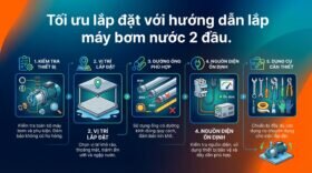 Tối ưu lắp đặt với hướng dẫn lắp máy bơm nước 2 đầu.