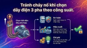 Tránh cháy nổ khi chọn dây điện 3 pha theo công suất.