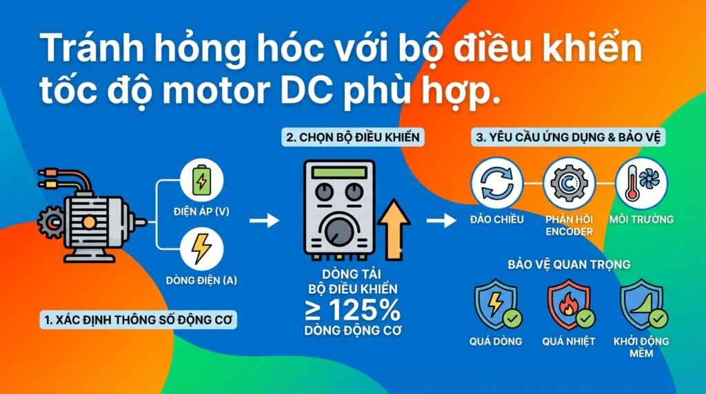 Tránh hỏng hóc với bộ điều khiển tốc độ motor DC phù hợp.