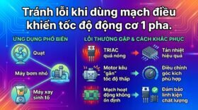 Tránh lỗi khi dùng mạch điều khiển tốc độ động cơ 1 pha.