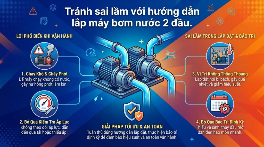 Tránh sai lầm với hướng dẫn lắp máy bơm nước 2 đầu.