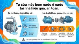 Tự sửa máy bơm nước rỉ nước tại nhà hiệu quả, an toàn.