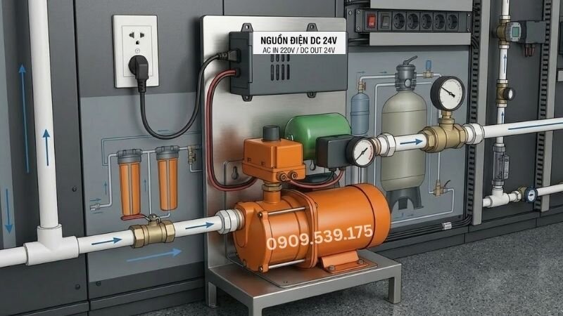 Ứng dụng của bơm tăng áp DC trong hệ thống công nghiệp và dân dụng.
