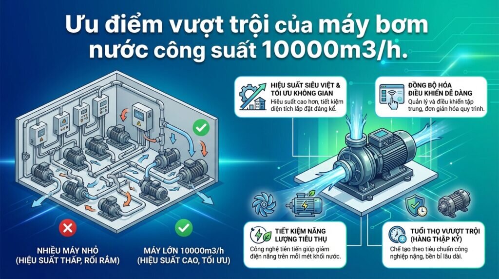 Ưu điểm vượt trội của máy bơm nước công suất 10000m3/h.