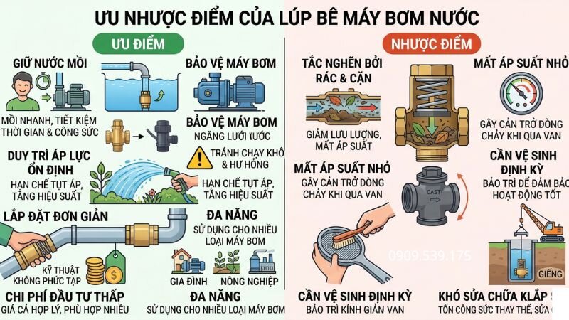 Ưu điểm của lúp bê lắp với máy bơm nước