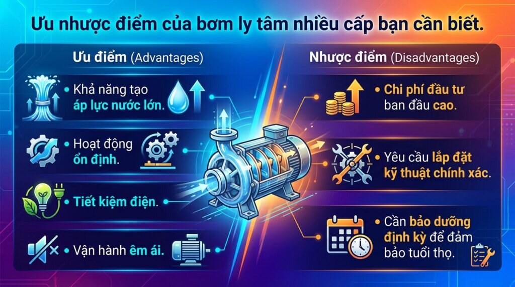 Ưu nhược điểm của bơm ly tâm nhiều cấp bạn cần biết.
