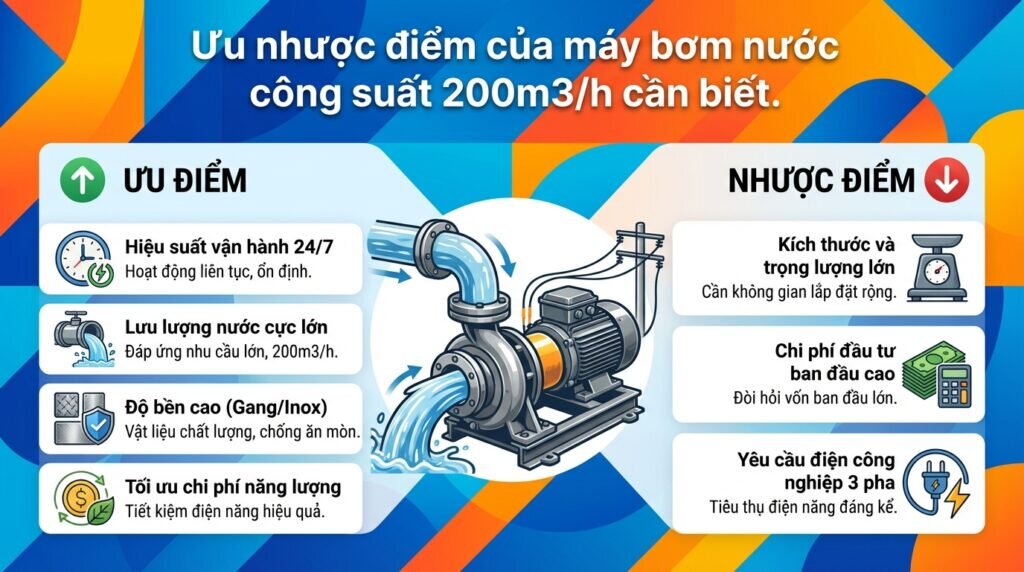 Ưu nhược điểm của máy bơm nước công suất 200m3/h cần biết.