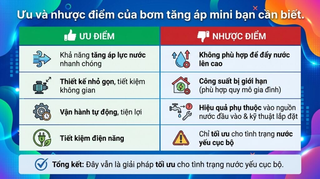 Ưu và nhược điểm của bơm tăng áp mini bạn cần biết.