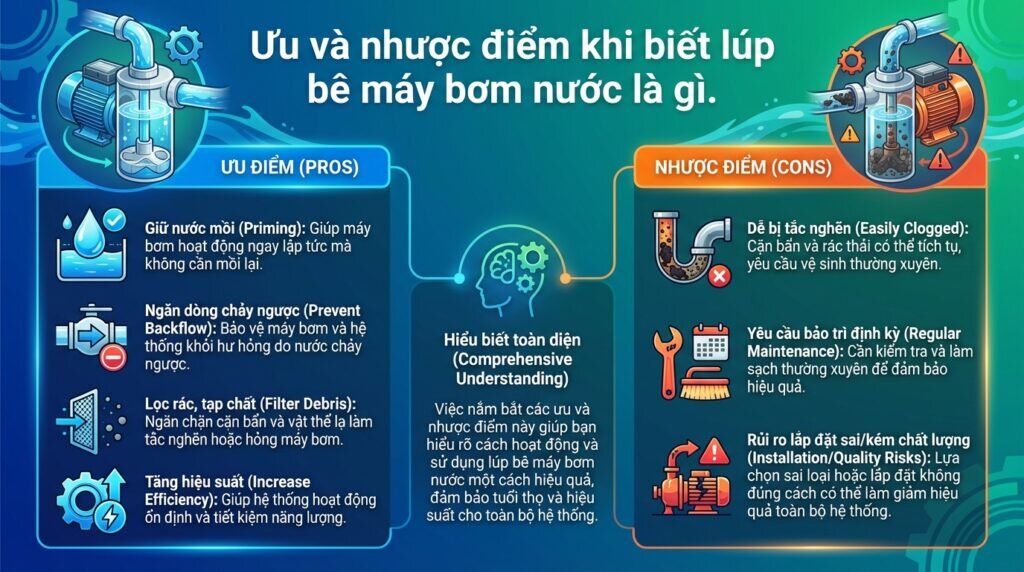 Ưu và nhược điểm khi biết lúp bê máy bơm nước là gì.