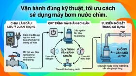 Vận hành đúng kỹ thuật, tối ưu cách sử dụng máy bơm nước chìm.