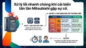 Xử lý lỗi nhanh chóng khi cài biến tần Mitsubishi gặp sự cố.