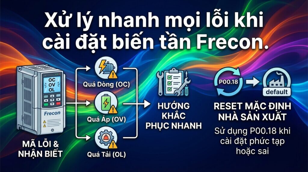 Xử lý nhanh mọi lỗi khi cài đặt biến tần Frecon.