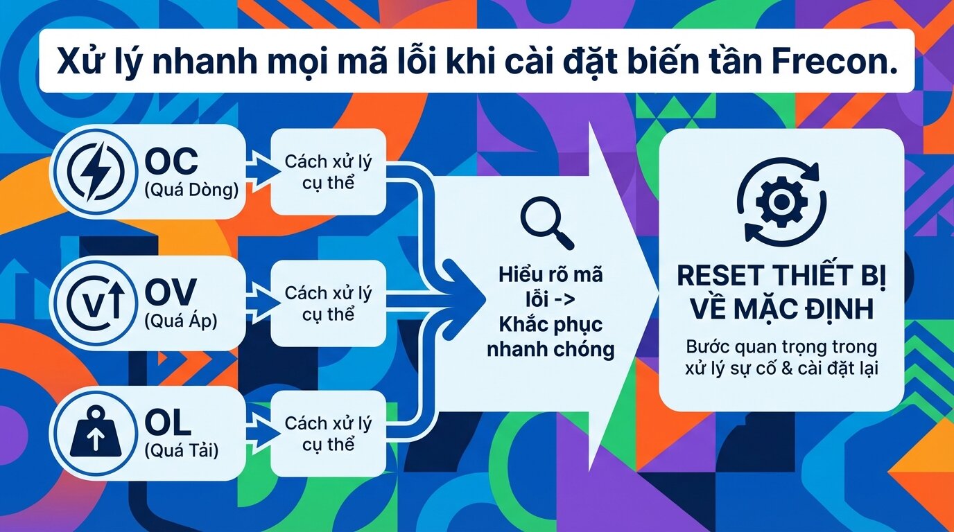 Xử lý nhanh mọi mã lỗi khi cài đặt biến tần Frecon.