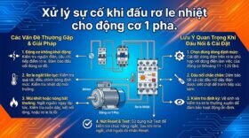 Xử lý sự cố khi đấu rơ le nhiệt cho động cơ 1 pha.