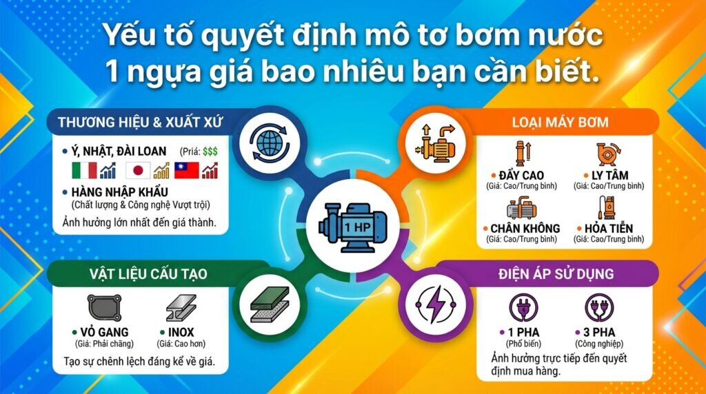 Yếu tố quyết định mô tơ bơm nước 1 ngựa giá bao nhiêu bạn cần biết.