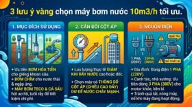 3 lưu ý vàng chọn máy bơm nước 10m3/h tối ưu.