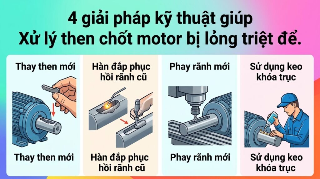 4 giải pháp kỹ thuật giúp Xử lý then chốt motor bị lỏng triệt để.