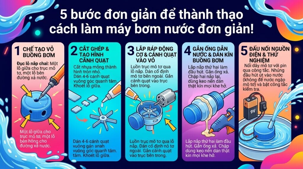 5 bước đơn giản để thành thạo cách làm máy bơm nước đơn giản!
