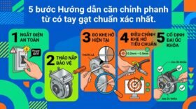 5 bước Hướng dẫn căn chỉnh phanh từ có tay gạt chuẩn xác nhất.