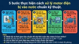 5 bước thực hiện cách xử lý motor điện bị vào nước chuẩn kỹ thuật.