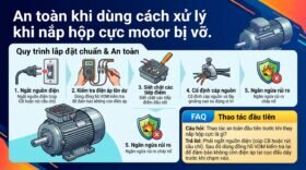 An toàn khi dùng cách xử lý khi nắp hộp cực motor bị vỡ.