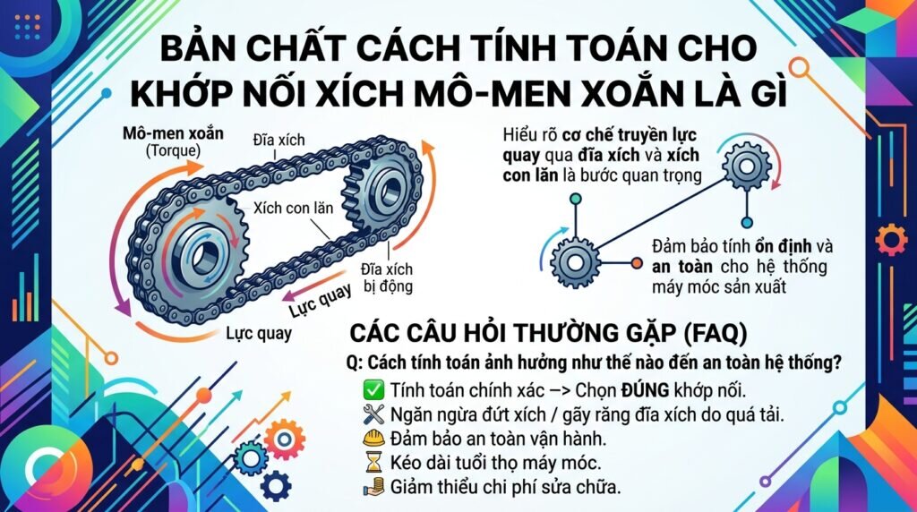 Bản chất Cách tính toán cho khớp nối xích mô-men xoắn là gì