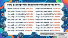 Bảng giá động cơ khi tìm cách xử lý chập hộp cực motor.